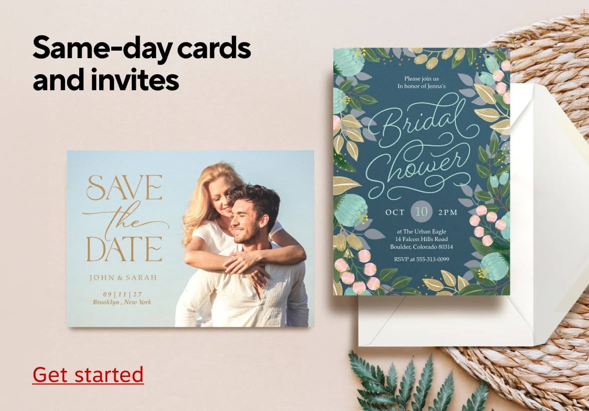 Same day cards & invites